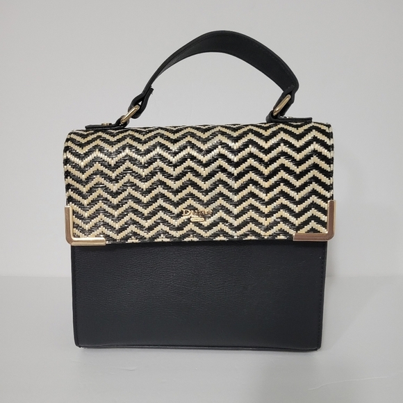 DUNE London Chevron Herringbone Fold over Top Handle Little Y2K Style Hand Bag - Picture 1 of 13